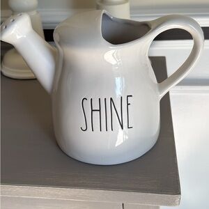 White Ceramic Teapot with Shine Text